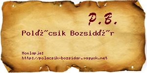 Polácsik Bozsidár névjegykártya